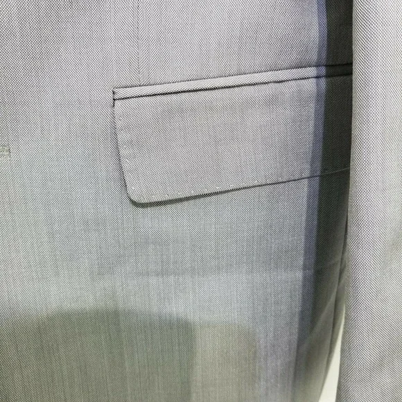 Zara Man Mens 38 Silver Gray Silk and Wool Blazer Sport Coat Suit Jacket - Picture 4 of 12